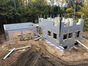 Modern Polycrete ICF house under construction